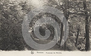 Postcard from around 1900 showing the Promenade des RÃÂ©collets walkway in Verviers