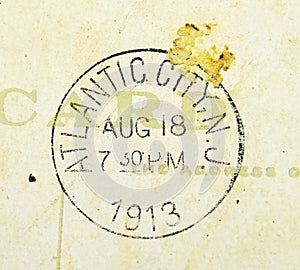 Atlantic City New Jersey Postmark 1913 photo