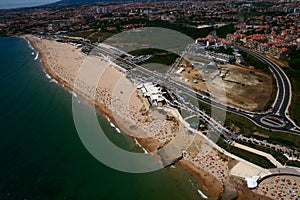 Postcard of Carcavelos sandy beach
