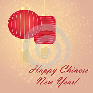 Postcard Chinese New Year Lantern