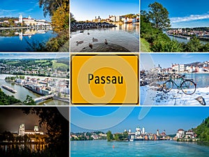 Postcard city Passau in Bavaria Germany