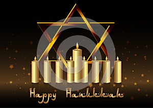 Postcard for congratulations with Festival of Lights Hanukkah