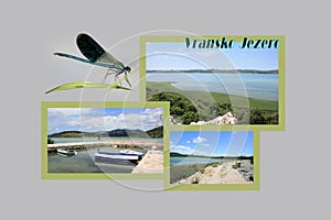 Postcard design for  Lake Vrana near Zadar, Croatia