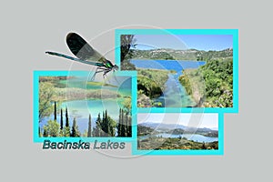 Postcard design for the lovely Bacina lakes near Ploce in Croatia