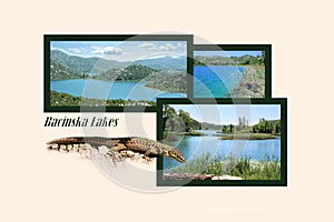 Postcard design for the lovely Bacina lakes near Ploce in Croatia