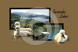 Postcard design for the lovely Bacina lakes near Ploce in Croatia