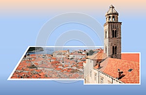 Postcard design for the old town Dubrovnik, Croatia