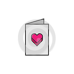postcard friendship outline icon. Elements of friendship line icon. Signs, symbols and vectors can be used for web, logo, mobile