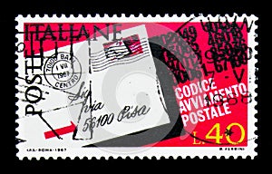 Postcard highlighted the postcode, Introduction of Postal Code s