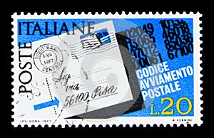 Postcard highlighted the postcode, Introduction of Postal Code s