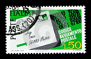 Postcard highlighted the postcode, Introduction of Postal Code s