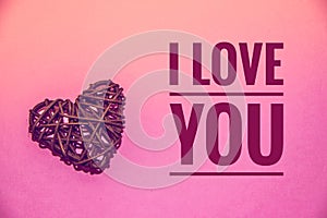 Postcard I love you. Feelings of lovers. Banner with text I love you. Love