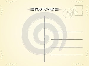 Postcard. Letter with a light texture. Paper telegram. Vector illustration.