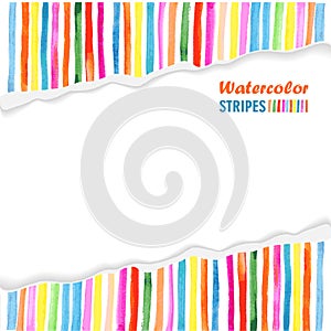 Postcard template with bright colored stripes