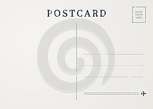 Postcard template. Design of blank travel post card back