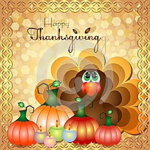 Postcard for Thanksgiving in scrapbooking style