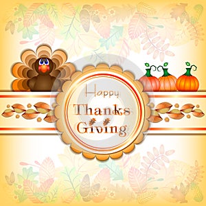 Postcard for Thanksgiving in scrapbooking style