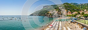 Postcard view of Amalfi, Amalfi Coast, Campania, Italy