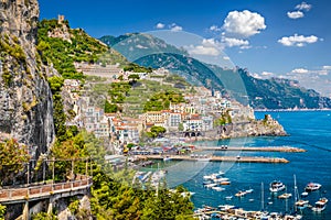 Postcard view of Amalfi, Amalfi Coast, Campania, Italy photo