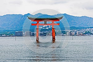 Postcard view of Miyajima Giant Shinto Gate