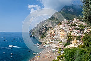 Postcard view of Positano village