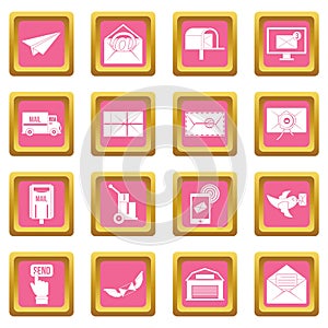 Poste service icons pink photo