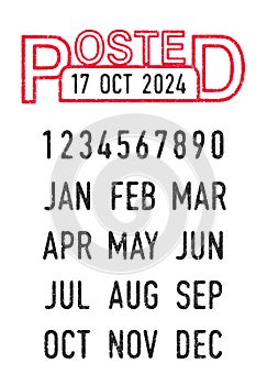 Posted and dates ink stamps