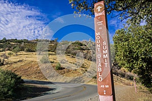 Posted sign on the hiking trail to Mt Diablo peak