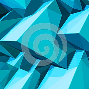Poster with abstract blue ice cubes