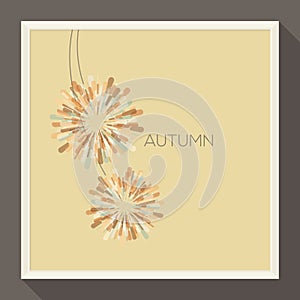 Poster with abstract pastel-colored autumn flower