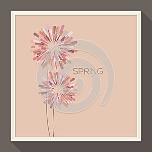 Poster with abstract pastel-colored flower