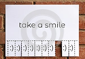 Poster of an Advertise `Take a Smile` to Tear off