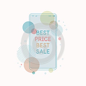 A poster advertising discounts and sales in the store. Flat vector illustration in a modern style.