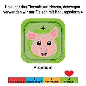 Poster advertising with level 4 for pigs. Vector