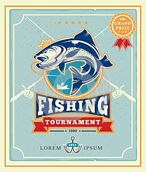 Poster with the announcement of the fishing tournamen photo