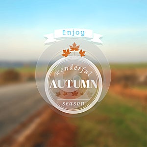 Poster with autumn landscape. EPS,JPG.