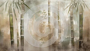 Poster background with bamboo plants