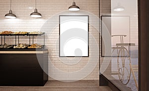 poster on bakery wall