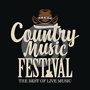 Poster or banner for country music festival