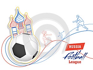 Poster or banner design with sticker style football, Onion dome