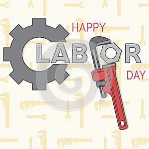 Poster, banner or flyer design with stylish text 1st May, concept for labours day. Labor day greeting card. Vector illustration.