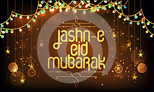Poster, banner or flyer for Jashn-E-Eid Mubarak.