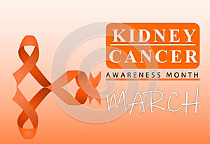 Poster Or Banner Vector Design Of Kidney Cancer Awareness Month March