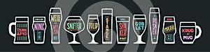 Poster beer glassware types