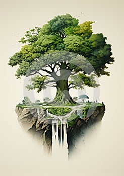 A poster of a big tree showing the powerfull of nature