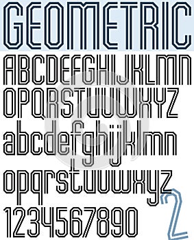 Poster black geometric binary stylish font.