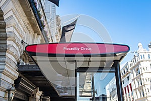 Poster Bus in Piccadilly Circus in London