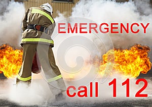 Poster call rescue service 112