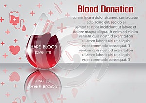 Poster campaign of World Blood Donor Day in vector design