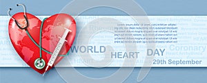 Poster campaign of World Heart Day in vector design
